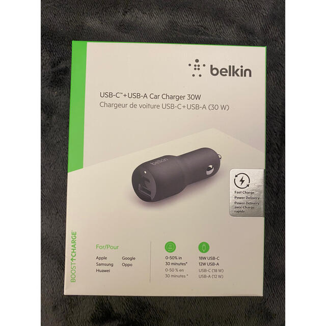 Apple(アップル)のBelkin カーチャージャー 充電器 アダプタ 自動車/バイクの自動車(車内アクセサリ)の商品写真