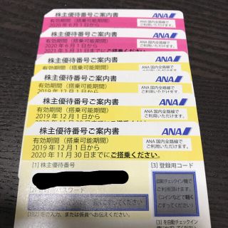 エーエヌエー(ゼンニッポンクウユ)(ANA(全日本空輸))のANA株主優待券 6枚セット(その他)