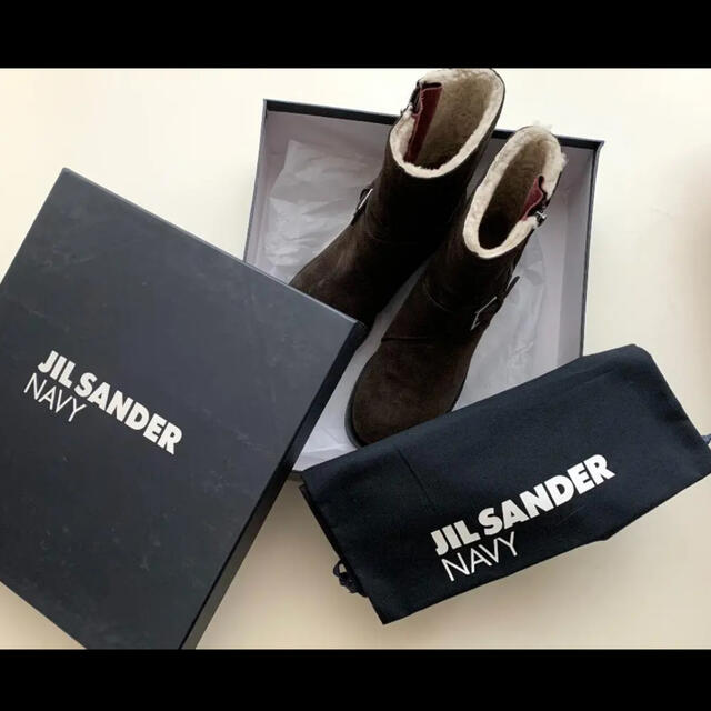 Jil Sander(ジルサンダー)の★新品★JIL SANDER NAVY ムートンブーツ ダークブラウン 35 レディースの靴/シューズ(ブーツ)の商品写真