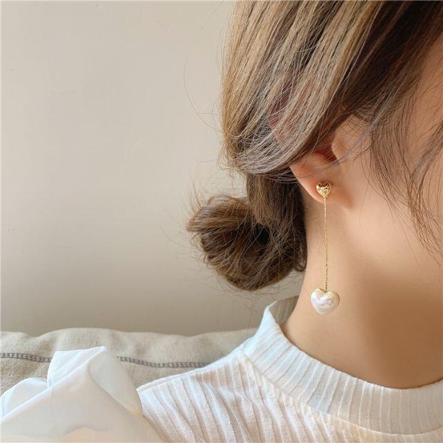 ハートパールピアス♡ レディースのアクセサリー(ピアス)の商品写真