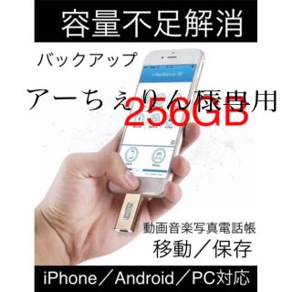 256GB usbフラッシュメモリ　ゴールド　フラッシュドライブ　バックアップ(PC周辺機器)