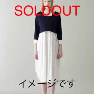 スナオクワハラ(sunaokuwahara)の[美品]独立後　スナオクワハラ　ユニットウール天竺ワンピース(ロングワンピース/マキシワンピース)