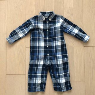 ポロラルフローレン(POLO RALPH LAUREN)のベビー服　ラルフローレン　9ヶ月　チェック　ロンパース　美品(ロンパース)