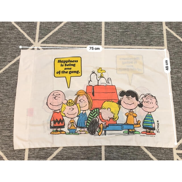 PEANUTS(ピーナッツ)のスヌーピー  ビンテージシーツ　ビンテージピロー ハンドメイドの素材/材料(生地/糸)の商品写真