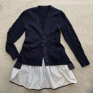 サカイ(sacai)の美品sacai サカイ切替カーディガン ニットサイズ2(カーディガン)