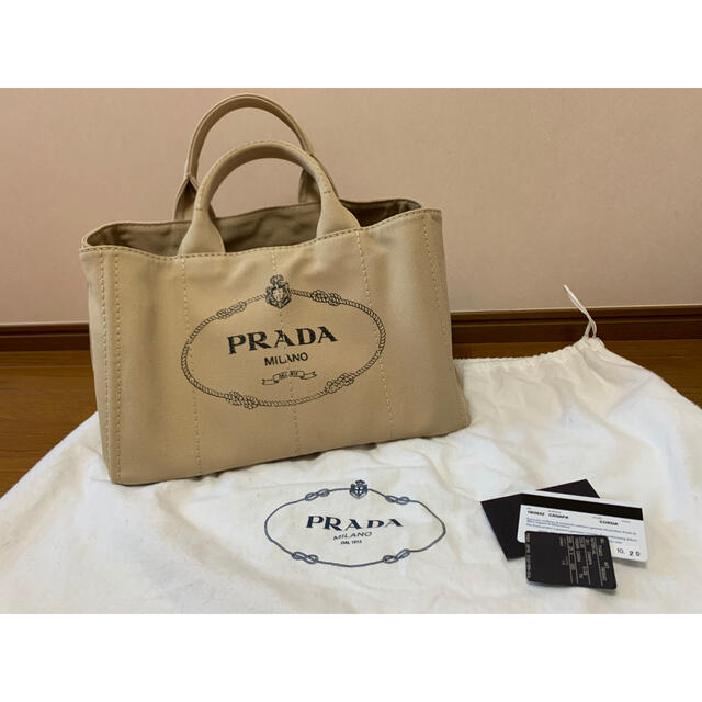 スーパーセール期間限定 PRADA カナパ 大人気 ベージュ 春夏 - トート