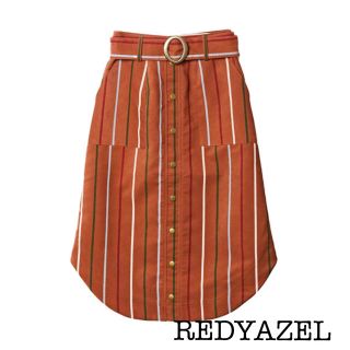 レディアゼル(REDYAZEL)の新品　REDYAZEL  レディアゼル　オリジナルストライププリントスカート(ひざ丈スカート)