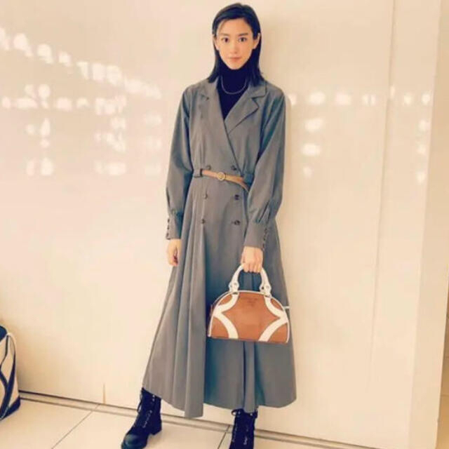 Ameri  LONG COAT LIKE BELT DRESS