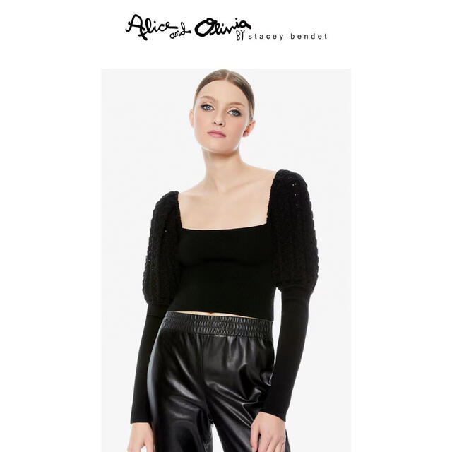 Alice+Olivia(アリスアンドオリビア)の❤️ ★Alice olive2020秋新作新品　黒ニット　セーター　 綺麗 レディースのトップス(ニット/セーター)の商品写真