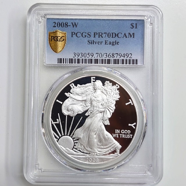 ご自身の安全資産に【2008-W PR70】シルバー イーグル銀貨 PCGS 未使用 純銀