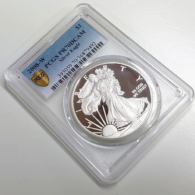 【2008-W PR70】シルバー イーグル銀貨 PCGS 未使用 純銀 エンタメ/ホビーの美術品/アンティーク(貨幣)の商品写真