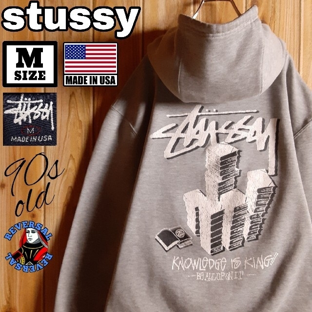 90年代物 USA製 OLD stussy オールド ステューシー パーカー M リアル