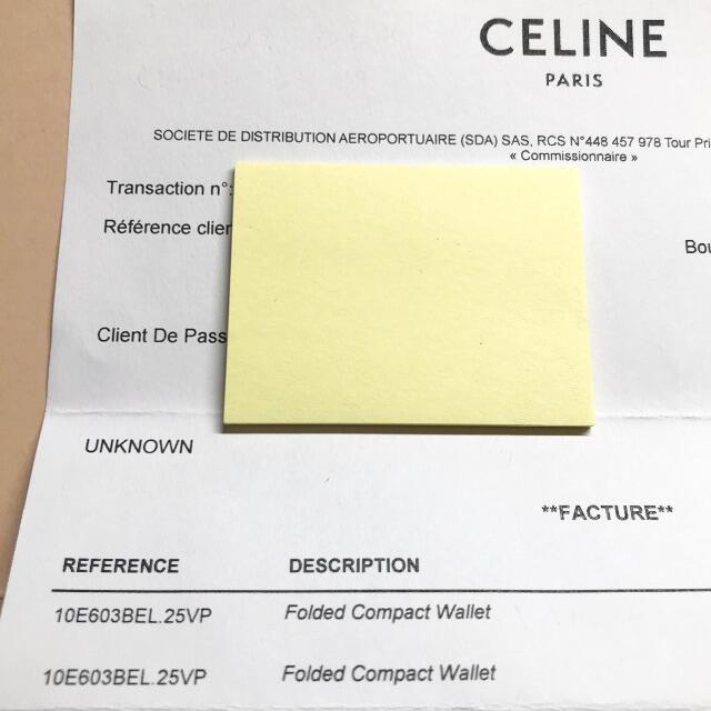celine(セリーヌ)のceline 未使用【送料込】完売/折りたたみコンパクトウォレット レディースのファッション小物(財布)の商品写真