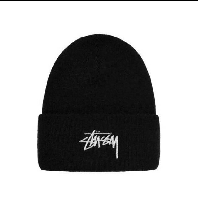 メンズSTUSSY NIKE CUFF BEANIE BLACK  ビーニー  黒