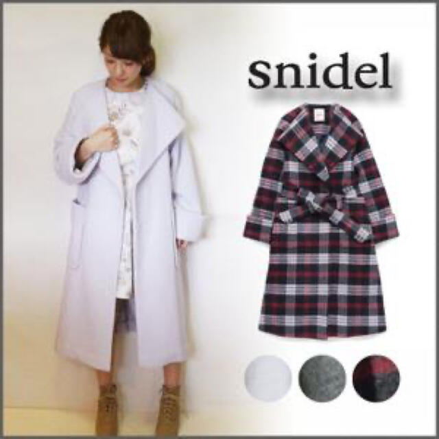 SNIDEL(スナイデル)のチェックコート　最終値下げ レディースのジャケット/アウター(ガウンコート)の商品写真