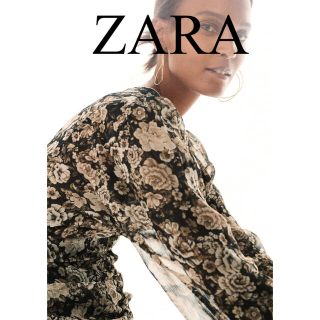 ザラ(ZARA)のZARA 花柄　メタリック　ワンピース(ミニワンピース)