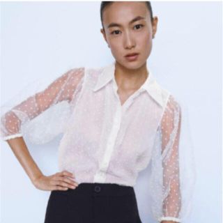 ザラ(ZARA)のZARA オーガンジートップス(シャツ/ブラウス(長袖/七分))