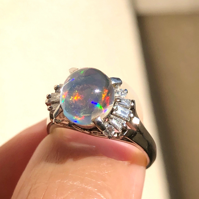 新品】2ct ウォーターオパール ダイヤリング 鑑別付きの通販 by 値引き