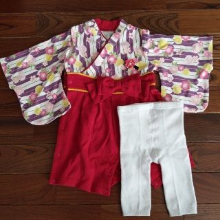 マザウェイズ(motherways)の伊勢様専用　マザウェイズ　袴風ロンパース　サイズ83(ロンパース)