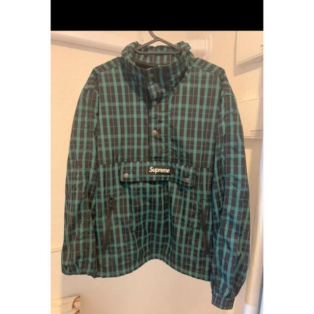 supreme nylon plaid pullover