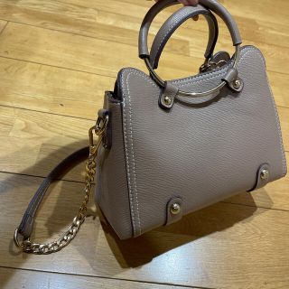 ザラ(ZARA)のグレージュ　ミニバッグ　リングハンドル(トートバッグ)