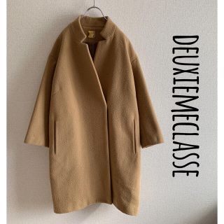 ドゥーズィエムクラス(DEUXIEME CLASSE)の美品　ドゥーズィエムクラス　deuxiemeclasse ウールナッピングコート(ロングコート)