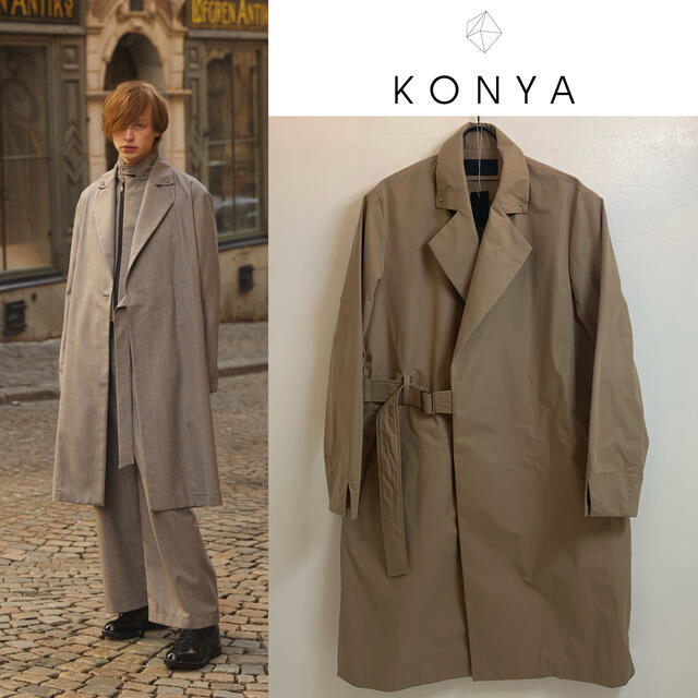 KONYA コンヤ 20AW 紺屋 Gown coat 撥水ガウンコート BEG | neper.edu.ec