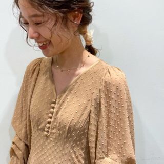 マウジー(moussy)のbeige dot dress 👗(ロングワンピース/マキシワンピース)