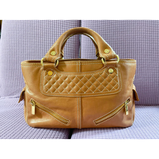 CELINE セリーヌ美品 ハンドバッグ レザー ライトブラウン-