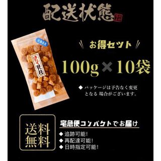 北海道産 100g✖️10袋SAS 帆立ほたて干し貝柱ホタテ貝柱 乾燥