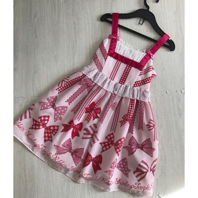 シャーリーテンプル シフォン リボン ジャンパースカート110 ピンクのサムネイル