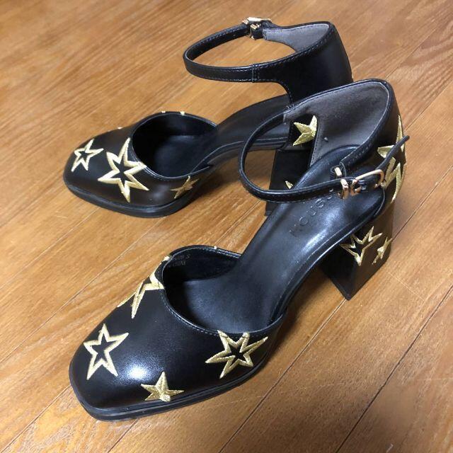 moussy(マウジー)の新品未使用◆moussy（マウジー）【STAR PUMPS】サイズＳ ブラック  レディースの靴/シューズ(ハイヒール/パンプス)の商品写真