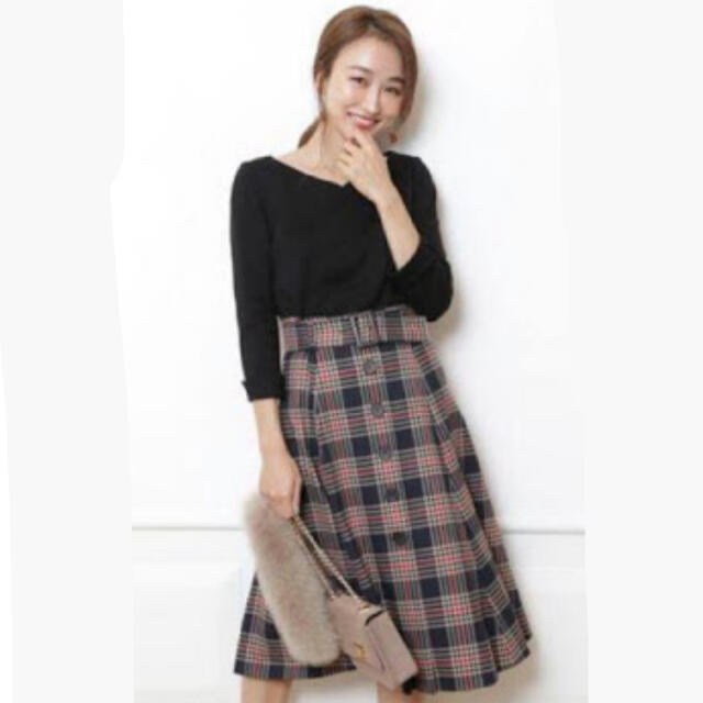 新品 JUSGLITTY グレンチェック ドッキングスカート-