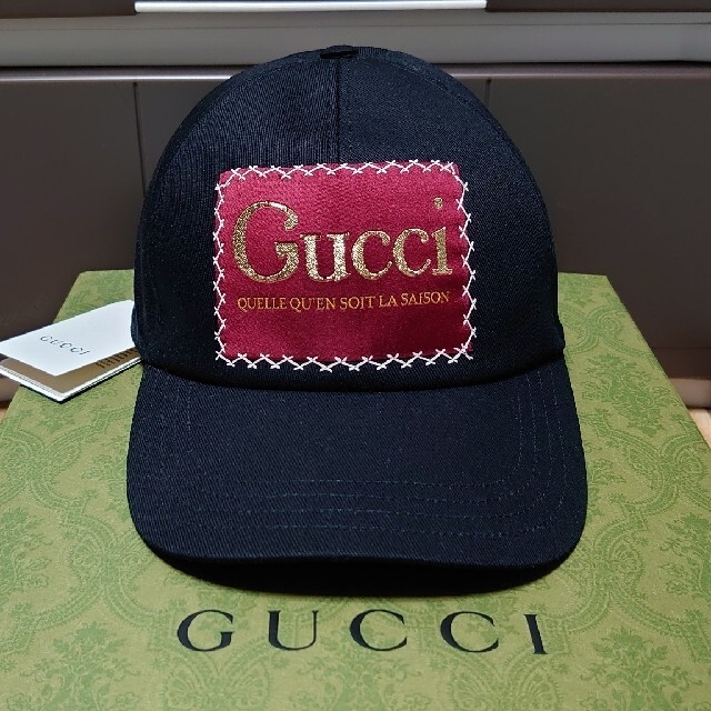 Gucci(グッチ)の試着のみ！GUCCI ラベル付きコットンキャップ 公式オンライン購入品  メンズの帽子(キャップ)の商品写真