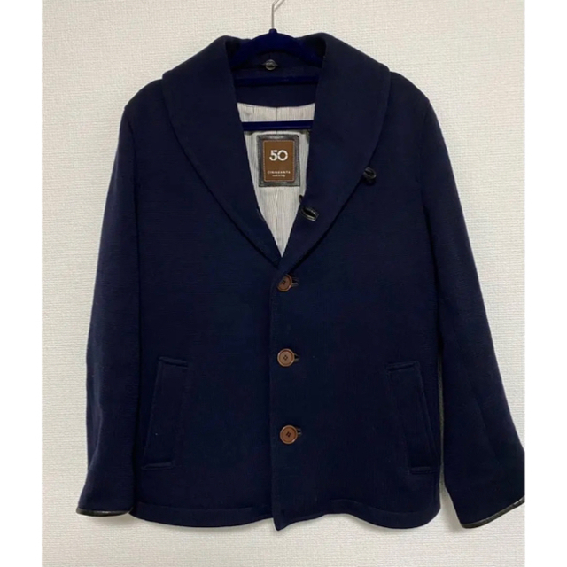 チンクアンタ Cinquanta ファー付きテーラード NAVY size44 【安心発送