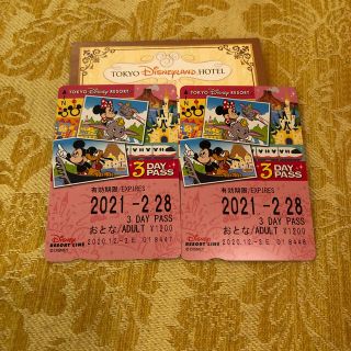 ディズニー(Disney)のディズニー　リゾートライン　フリーきっぷ　3day(遊園地/テーマパーク)