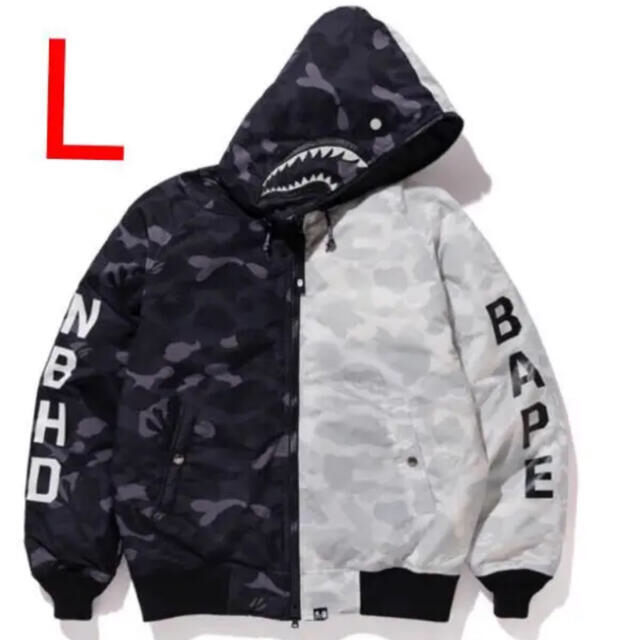 A BATHING APE(アベイシングエイプ)のBAPE® NBHD CAMO SHARK N2-B DOWN JACKET L メンズのジャケット/アウター(ダウンジャケット)の商品写真