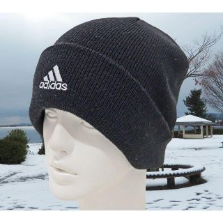 アディダス(adidas)のadidas アディダスニット帽子 ワッチ ビーニー ロゴ★ブラックホワイト新品(ニット帽/ビーニー)