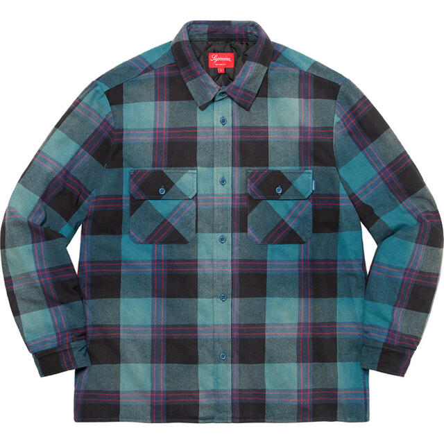 20AW Supreme Quilted Flannel Shirt Lサイズ