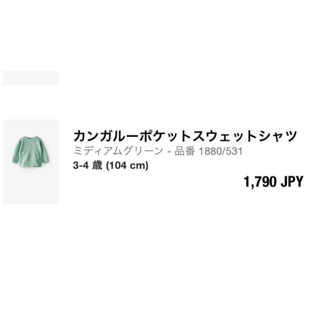 ZARA KIDS(ザラキッズ)のZARA  kids   カンガルーポケットスウェット　綿100% キッズ/ベビー/マタニティのキッズ服男の子用(90cm~)(ジャケット/上着)の商品写真