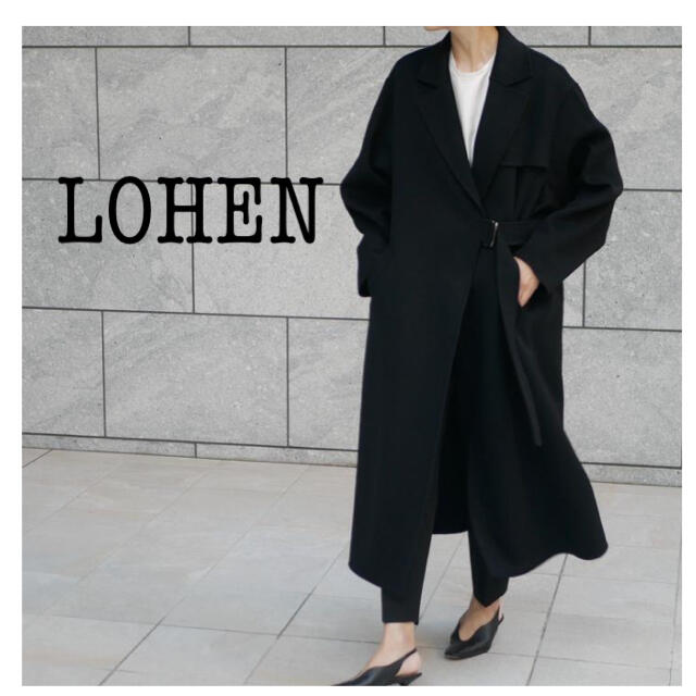 新品　lohen ロングタロッケンリバーコート　BLACK ローヘン　LOHENレディース