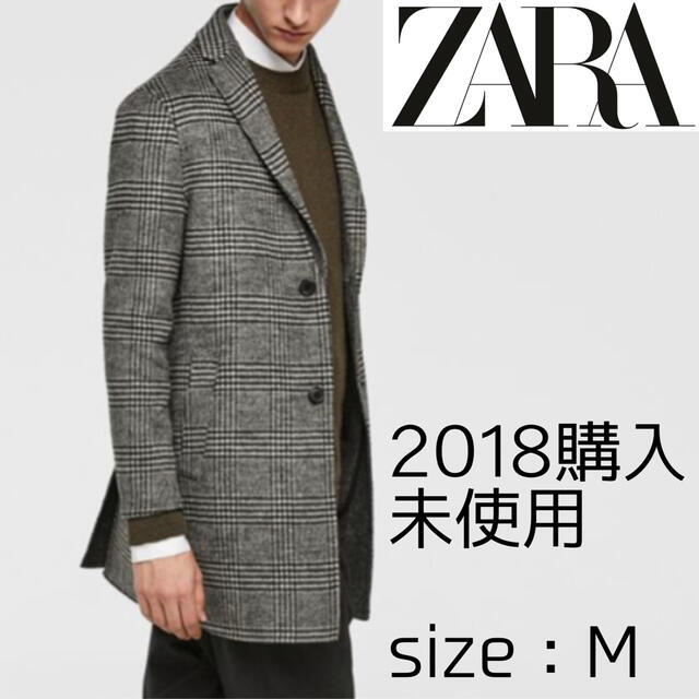 タイムセール Zara チェック柄ダブルコート ネイビー メンズ ダッフルコート Alrc Asia