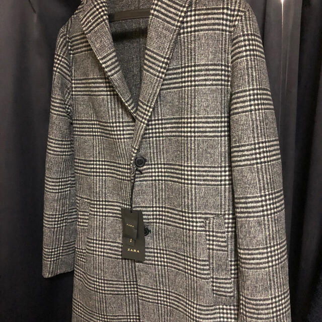 30％OFF】 zara ロングコート チェック 千鳥柄 Mサイズ