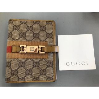 グッチ(Gucci)のGUCCI  手帳カバー　6穴　グッチ　GGキャンパス×レザー(その他)