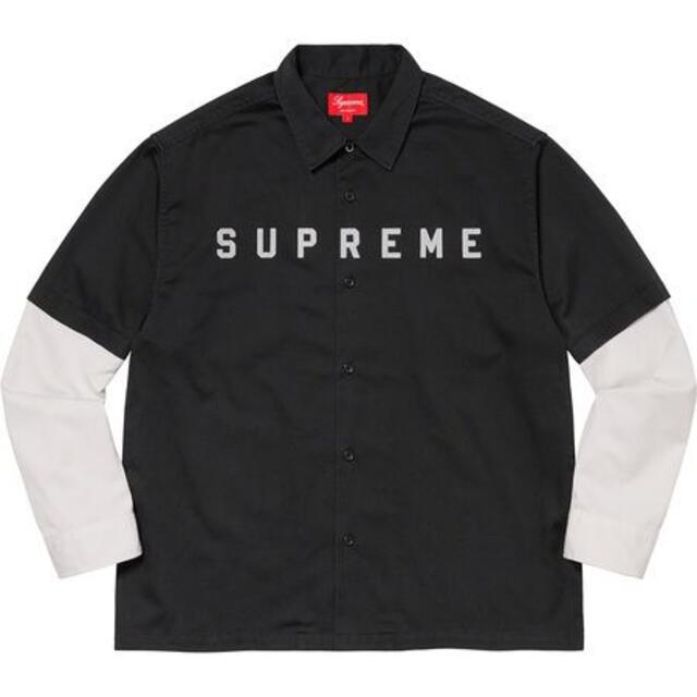 Supreme 2-Tone Work Shirt Black Lサイズ