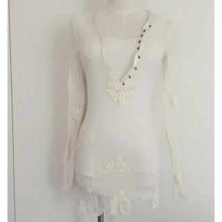 ゲス(GUESS)の♡GUESS♡ホワイトレースカットソー♡(カットソー(長袖/七分))