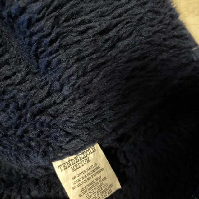 TENDERLOIN(テンダーロイン)のTENDERLOIN ストライプボアベスト 紺 M メンズのジャケット/アウター(ダウンベスト)の商品写真