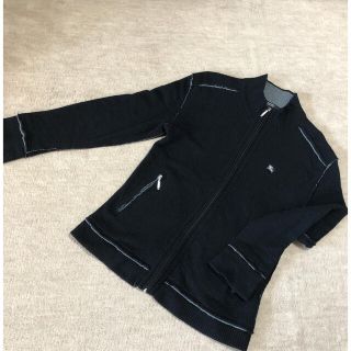 バーバリーブラックレーベル(BURBERRY BLACK LABEL)のBURBERRY BRACK LABEL ジップニット　黒　サイズ3(ニット/セーター)