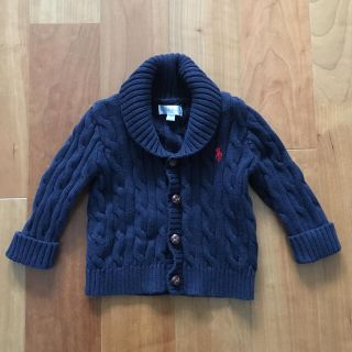 ラルフローレン(Ralph Lauren)の子供服 ラルフローレン 75cm 9M セーター ネイビー ニットカーディガン(カーディガン/ボレロ)