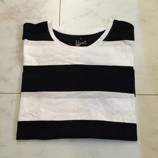 ムジルシリョウヒン(MUJI (無印良品))の太ボーダー Tシャツ 白×黒(Tシャツ(半袖/袖なし))